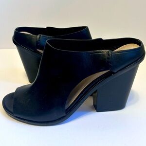 Cole Haan Chunky Heel Open Toe Mule Women’s 7 Black 3.5 inch